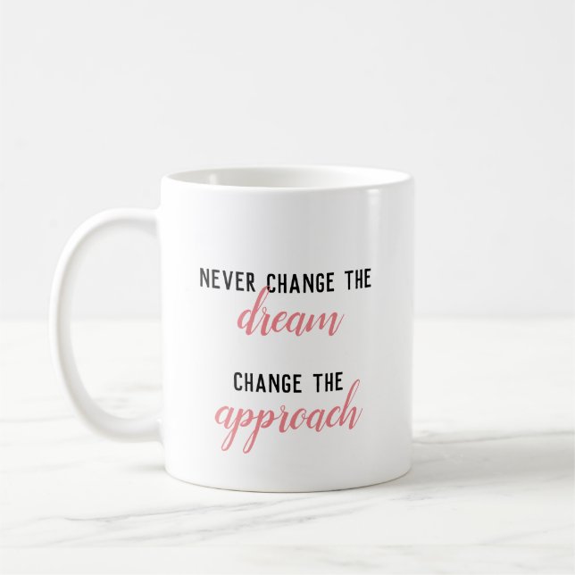 Ändra aldrig drömmen, ändra infallsvinkeln till Mu Kaffemugg (Vänster)