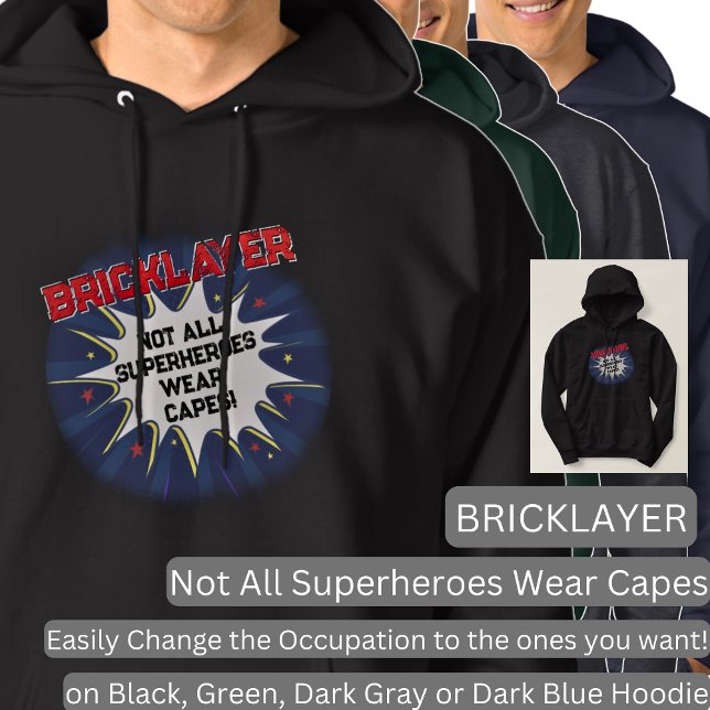 Ändra all text, BRICKLAYER, inte alla superhjältar Hoodie (Skapare uppladdad)