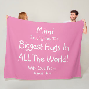 Ändra ALL TEXT Gigi Mimi Biggest Hugs i världen Fleecefilt