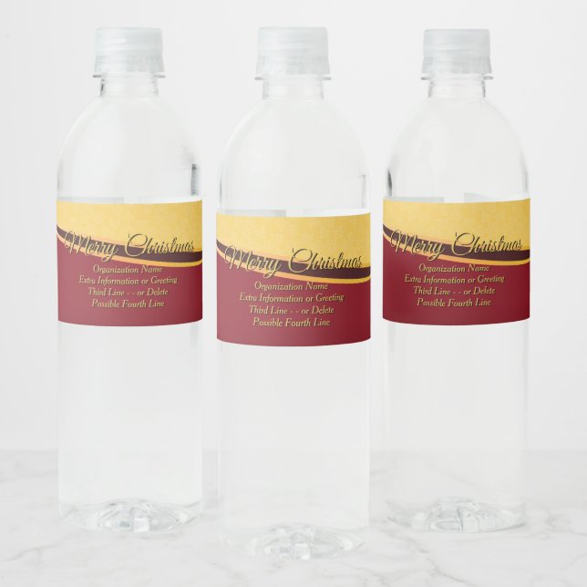 Ändra ALL Text Organisation Julfest Vattenflaskor Etikett (Flaskor)