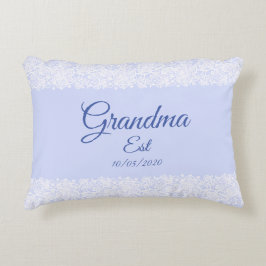 Ändra alla Baby blue för textGrandma est Grandmor Prydnadskudde