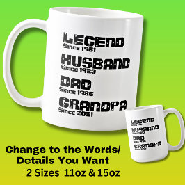 Ändra ALLA Detaljer - Legend Make Husbonde Pappa Kaffemugg
