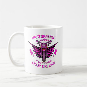Ändra ALLA Namn Rosa, motorcykel Vingar Kaffemugg