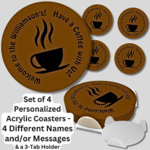 Ändra ALLA SMS i Namn, kaffeuppsättning 4 Rund