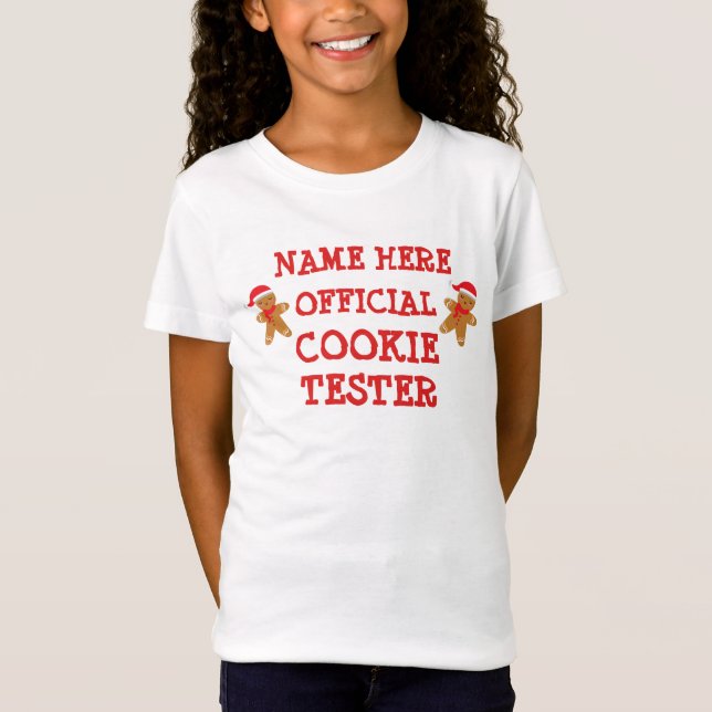 Ändra ALLA TEXT lägga till Cookie Tester för Namn  T Shirt (Framsida)