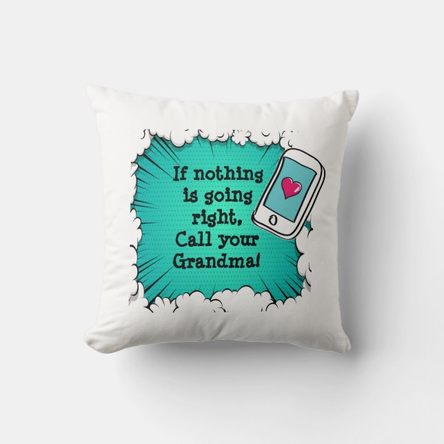 Ändra ALLA Text - ring din mormor-presentfyllning Kudde (Framsida)