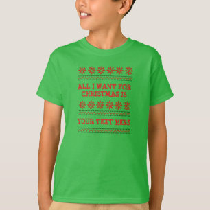 Ändra ALLA texter lägg till Namn Funny Jul Red  T Shirt