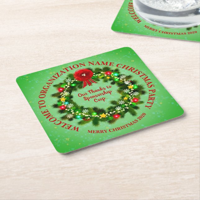 Ändra ALLA Textorganisationens jul Party Underlägg Papper Kvadrat (Vinklad)