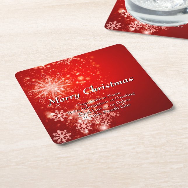 Ändra ALLA Textorganisationens jul Party Underlägg Papper Kvadrat (Vinklad)