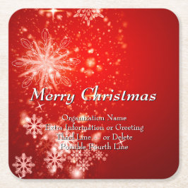 Ändra ALLA Textorganisationens jul Party Underlägg Papper Kvadrat