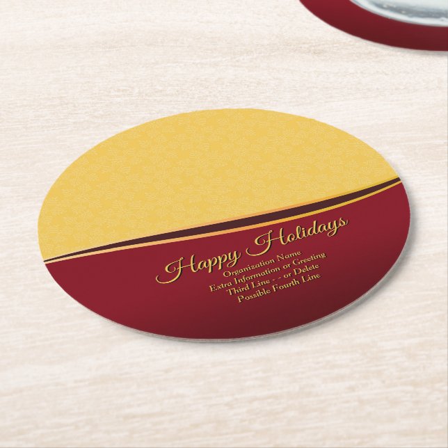 Ändra ALLA Textorganisationens jul Party Underlägg Papper Rund (Vinklad)