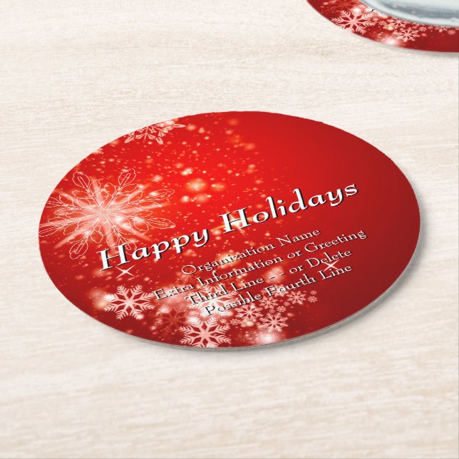 Ändra ALLA Textorganisationens jul Party Underlägg Papper Rund (Vinklad)