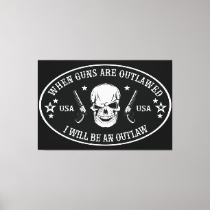 Andra ändringen av Dekorativ kudde Canvastryck