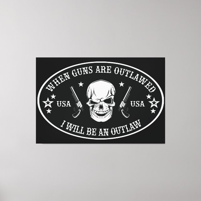 Andra ändringen av Dekorativ kudde Canvastryck (Framsida)