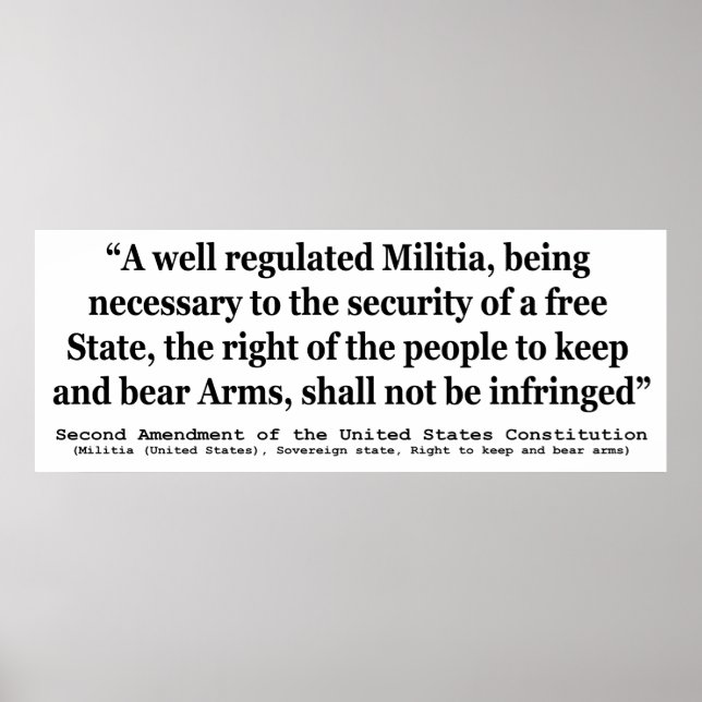 Andra ändringen av Förenade Stater-konstitutionen Poster (Framsidan)