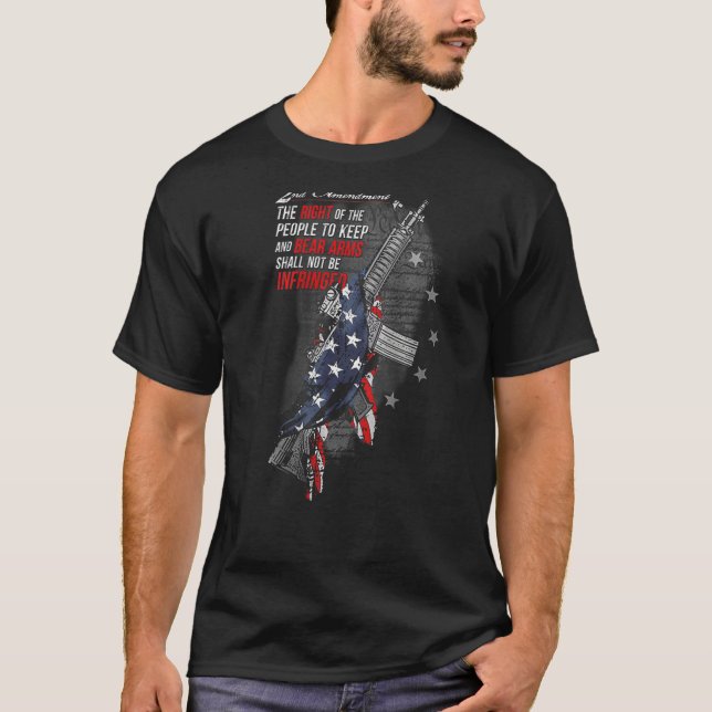 Andra ändringen av Högerna för människor på baksid T Shirt (Framsida)