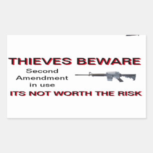 Andra ändringen Kolt AR-15-säkerhetskod Rektangulärt Klistermärke