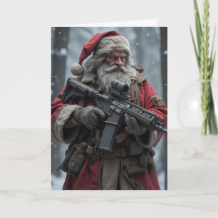 Andra ändringen Patriotic Jultomten jul Kort