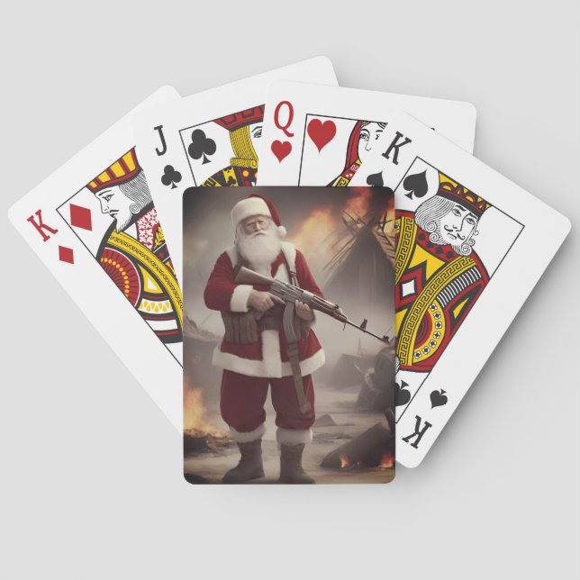 Andra ändringen Santa Funny jul Casinokort (Baksidan)
