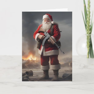Andra ändringen Santa Funny jul Helgkort