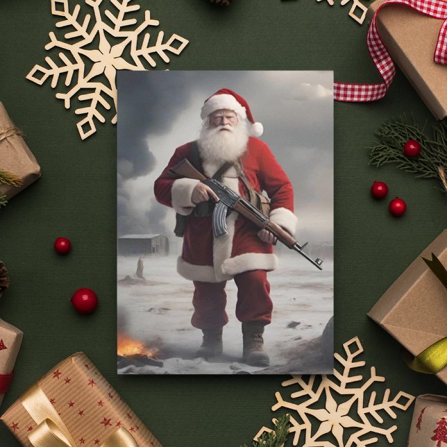 Andra ändringen Santa Funny jul Helgkort (Skapare uppladdad)