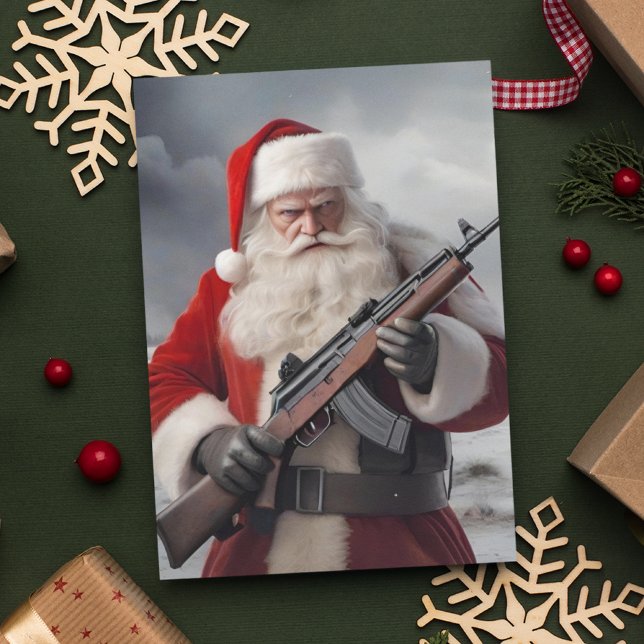 Andra ändringen Santa Funny jul Helgkort (Skapare uppladdad)