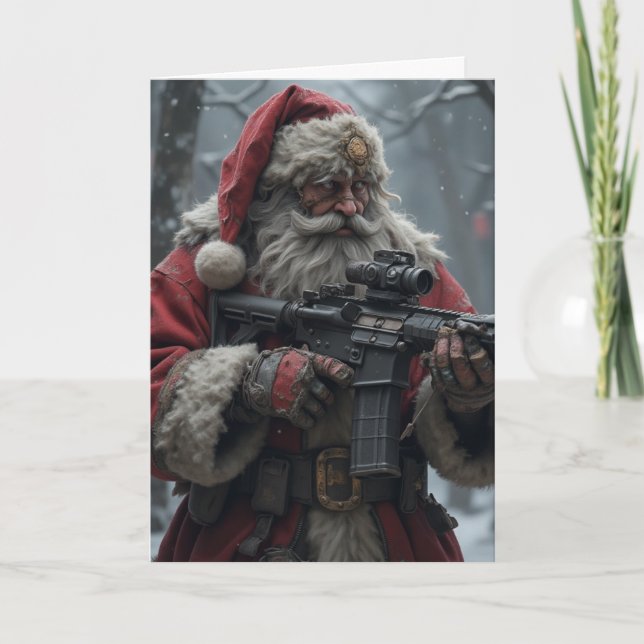 Andra ändringen Santa Funny jul Kort (Framsida)