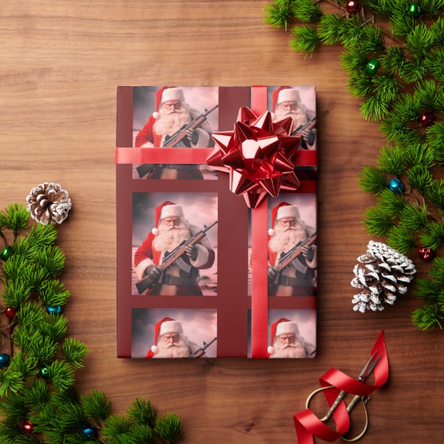 Andra ändringen Santa Funny jul Presentpapper (Julgåva)