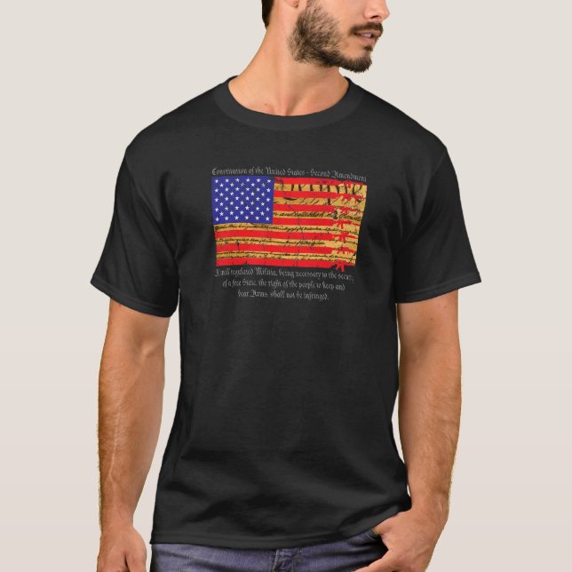 Andra ändringen Semi Automatisk Rifle American Fl T Shirt (Framsida)