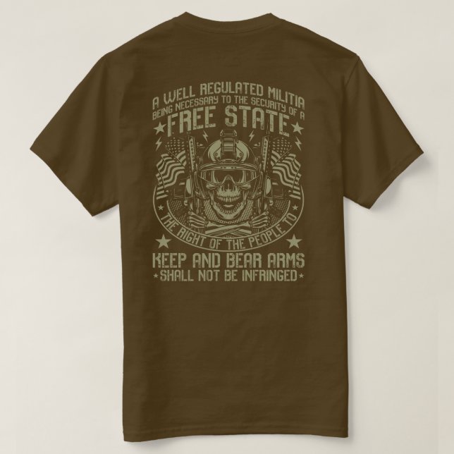 Andra ändringsförslaget Skull T-Shirt (Design baksida)