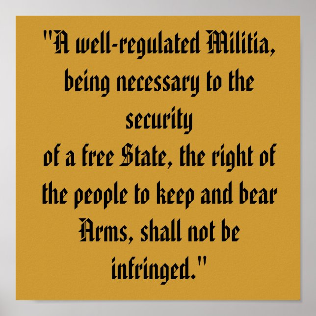 Andra ändringsutskrift poster (Framsidan)