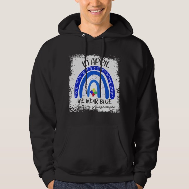 Andra april-världen runt firar autism hoodie (Framsida)