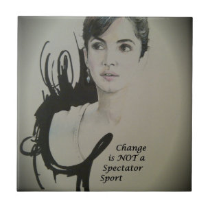 Ändra är inte en Spectator Sport Art Print Kakelplatta