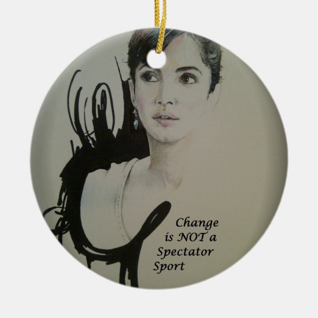 Ändra är inte en Spectator-sport Julgransprydnad Keramik (Framsidan)