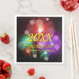 Ändra år, lägg till valfri Namn-text i nya år-Fire Pappersservett