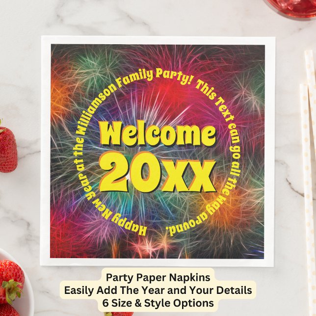 Ändra år Redigera text Lägg till nytt år 20xx för  Pappersservett (Skapare uppladdad)