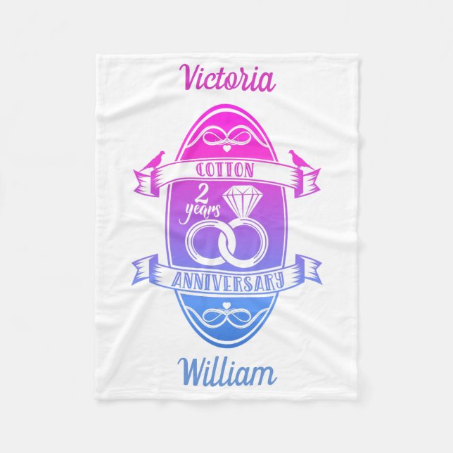 Andra årsdagen för bröllop, traditionell bomull fleecefilt (Framsidan)