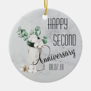 Andra årsdagen Porcelain Ornament