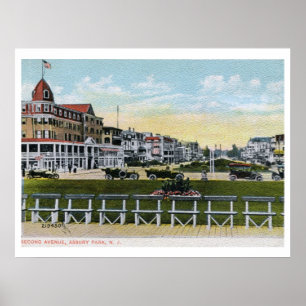 Andra Ave., Asbury Park, NJ Vintage Stil Poster