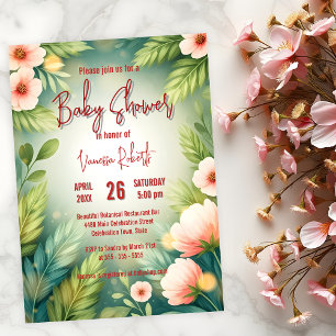 Ändra babydusch för Springtime-Blommar Inbjudningar