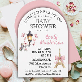 Andra babyparisiska flicka Baby Shower-inbjudan Inbjudningar