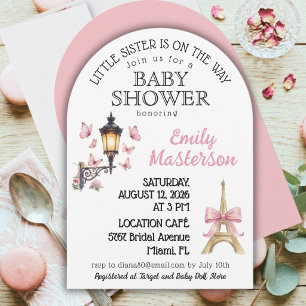 Andra babyparisiska flicka Baby Shower-inbjudan Inbjudningar