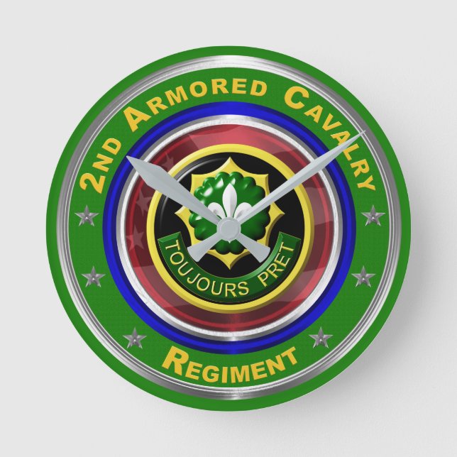 Andra beväpnade Cavalry Keepsaké Rund Klocka (Framsida)