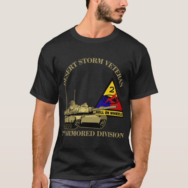 Andra beväpnade divisionen Desert Storm Veterans T Shirt (Framsida)