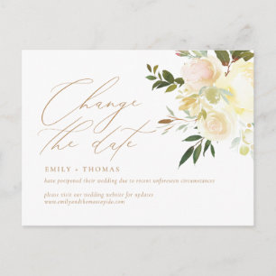 Ändra Blommigten Watercolor för Eleganten Date Scr Vykort