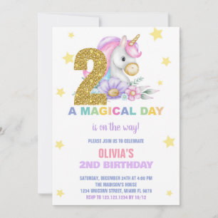 Andra Blommigtens inbjudan till Unicorn Birthday