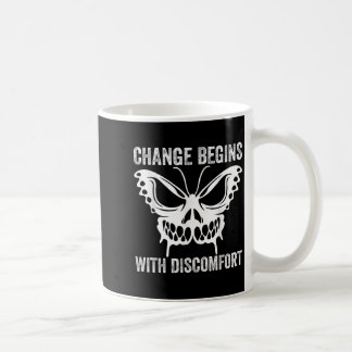 Ändra börjar med obehaglig motiv kaffemugg