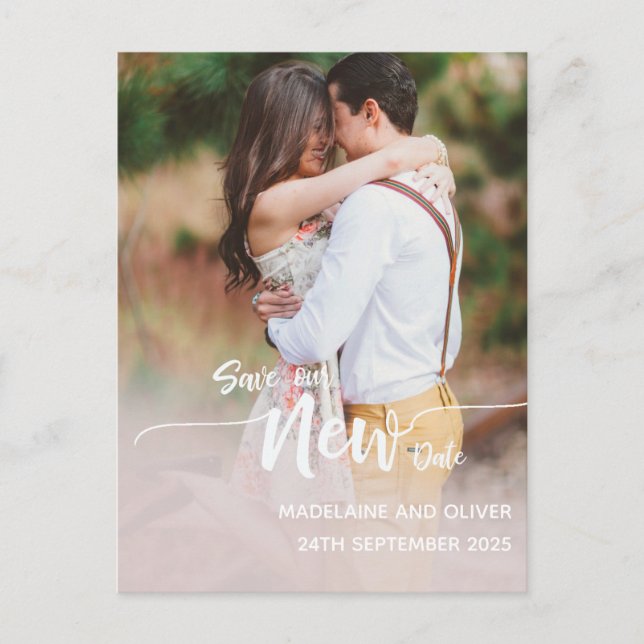 Ändra Bröllop-fotoöverläggningskort för fotoöverlä Meddelande Vykort (Framsida)