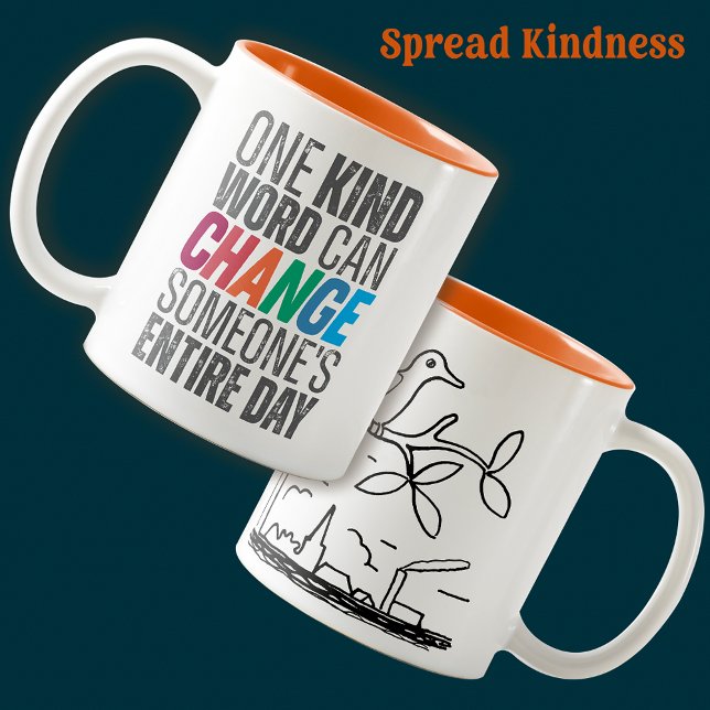 Ändra citattecken för Trendiget Ljud på lapp Två-Tonad Mugg (Kindness Quote Inspiration Coffee Mug Motivational Uplifting Birthday Holiday Coffee Lovers Gifts)