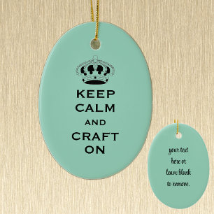 Ändra CRAFT, Lugn för Behålla, Ljust Teal Keepsak Julgransprydnad Keramik